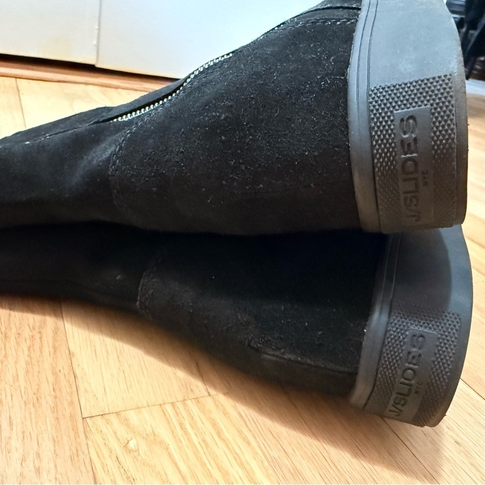 J Slides NYC Waterproof Women's Black Winter Suede Boots Size 7.5 - Picture 7 of 9